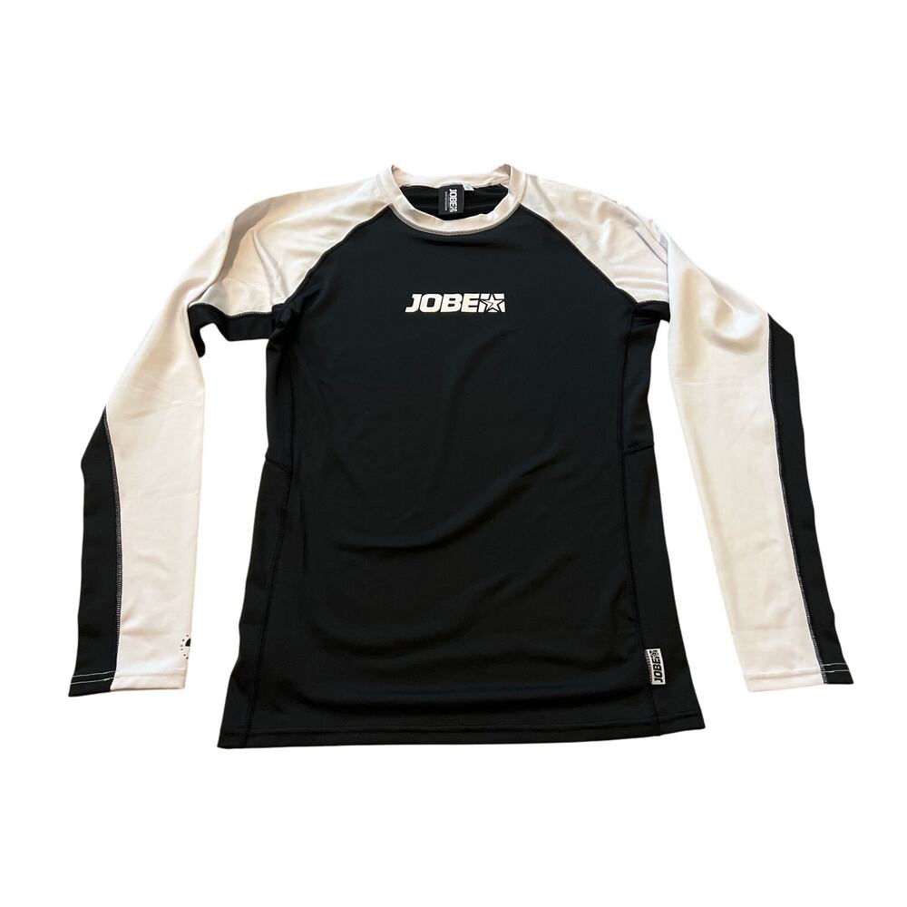 JOBE Rash Guard Size Large Black White Long Sleeve UPF 50+